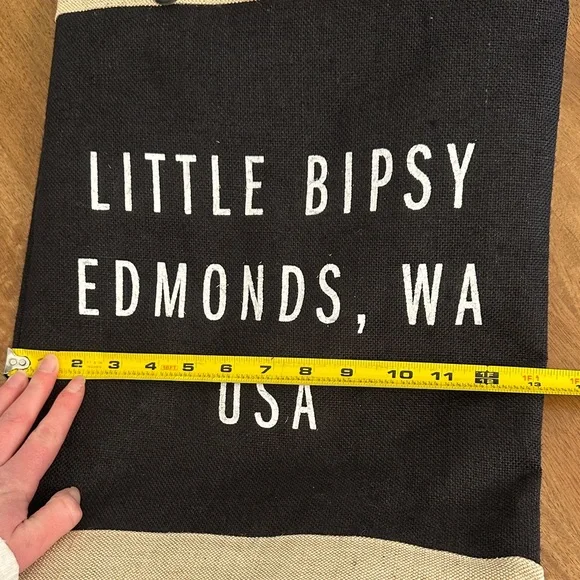 NWT Apolis + Little Bipsy Black Canvas Market Bag - Picture 10 of 11